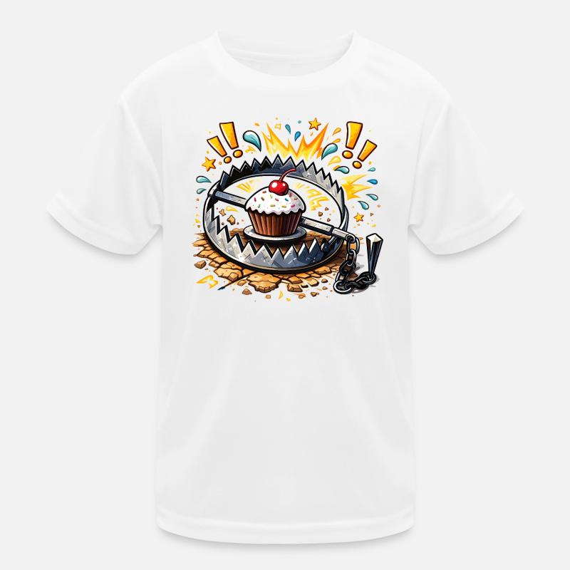 Illustration de cupcake mignon dans un piège T-shirt sport Enfant
