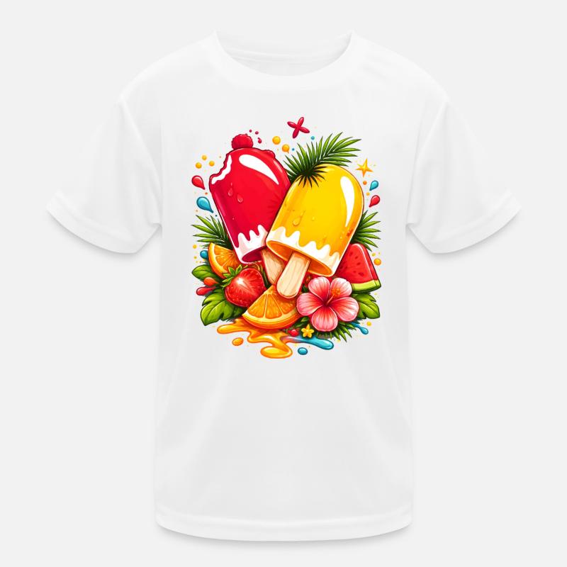 Tropisches Eis mit Früchten Illustration  Kinder Funktions-T-Shirt