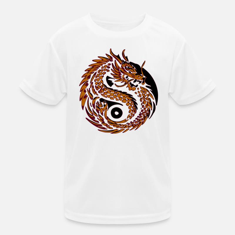 Drachenspirale Yin des Feuers Kinder Funktions-T-Shirt