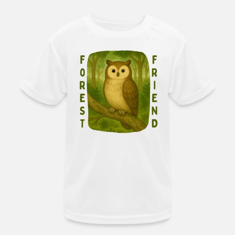 Eule auf einem Ast – Freund des Waldes Kinder Funktions-T-Shirt
