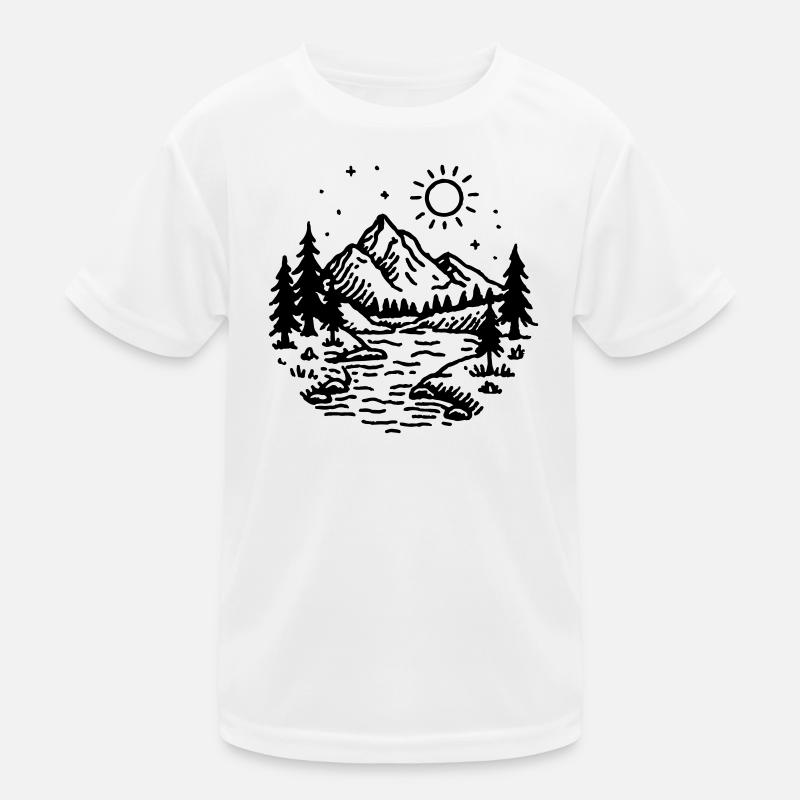 Berge Landschaft Wald Kinder Funktions-T-Shirt