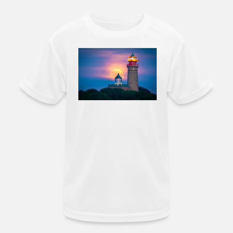 Moonlight Lighthouse Coast Kids Functional T-Shirt