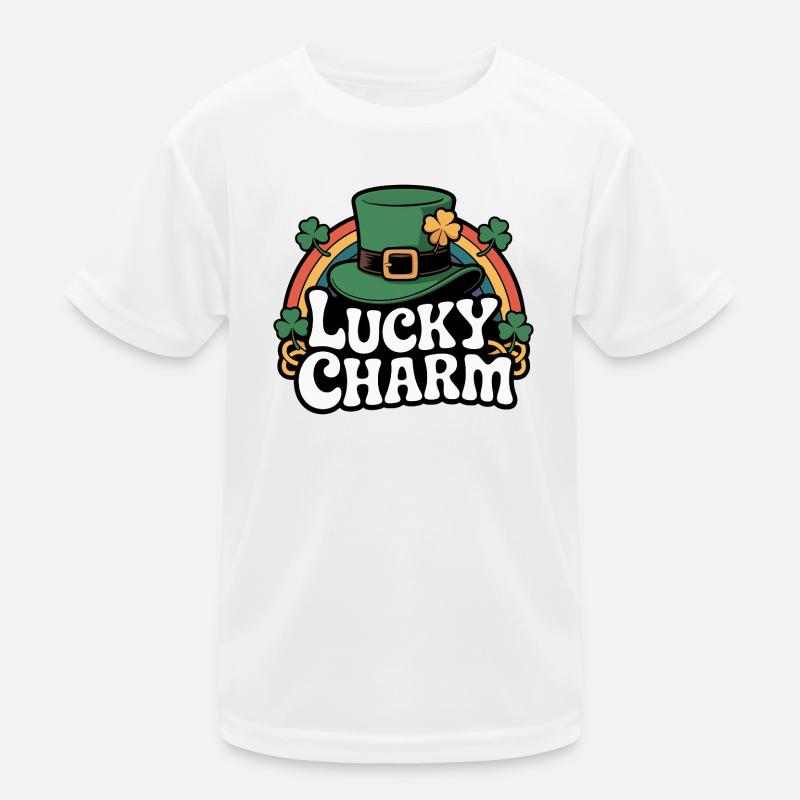 Lucky Charm Leprechaun-Chapeau Design T-shirt sport Enfant