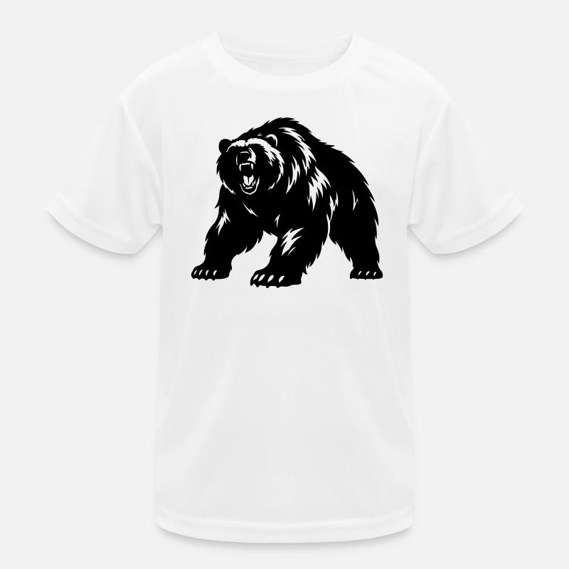 Grizzly Bear Silhouette Kids Functional T-Shirt