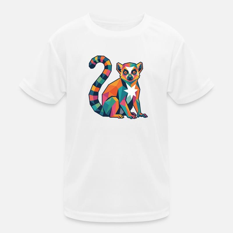 Farbenfrohes Lemurendesign Kinder Funktions-T-Shirt