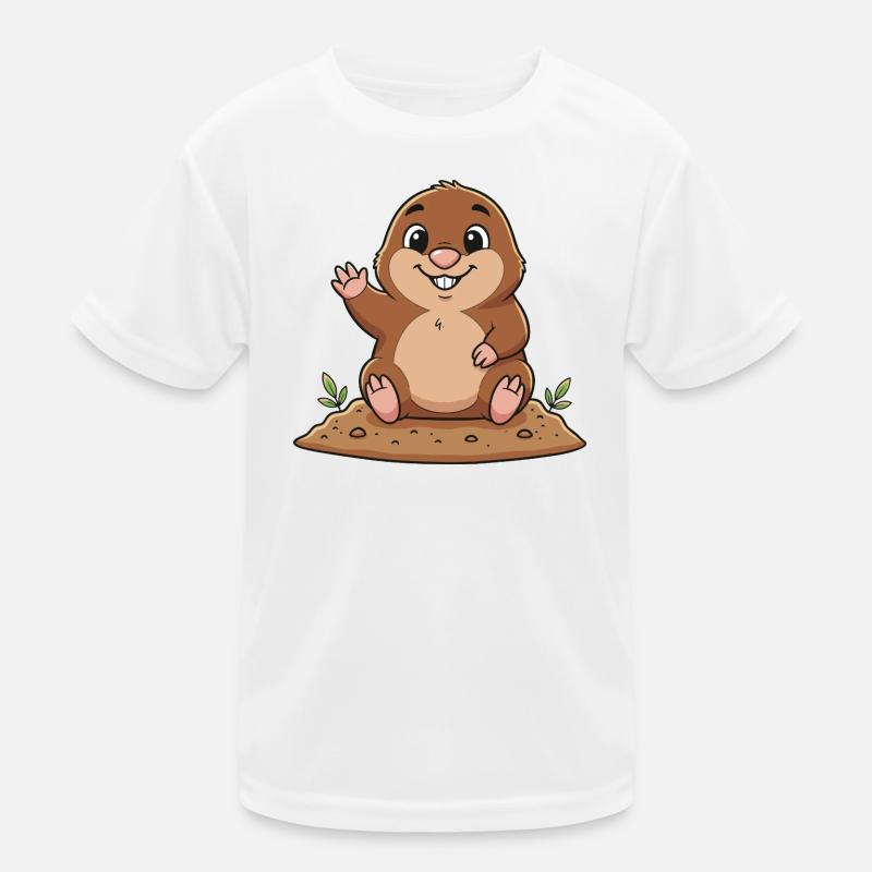 Fröhlicher Maulwurf Kinder Funktions-T-Shirt