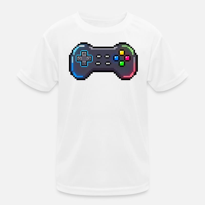 Retro-Gamepad Neon-Pixelstil Kinder Funktions-T-Shirt