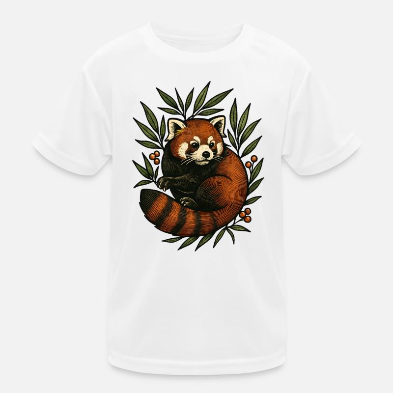 Panda rouge en feuillage vintage T-shirt sport Enfant