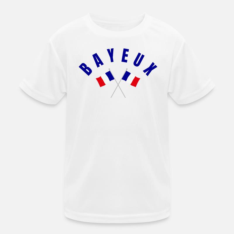Bayeux Crossed French Flags Emblems Kids Functional T-Shirt
