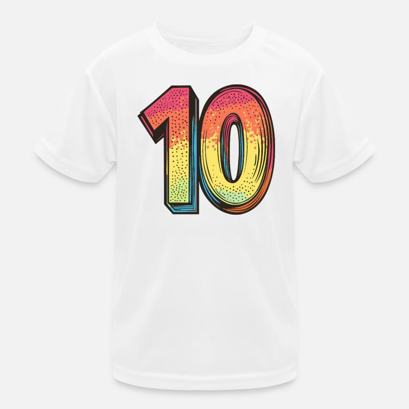 10 Zahl Bunt Kinder Funktions-T-Shirt