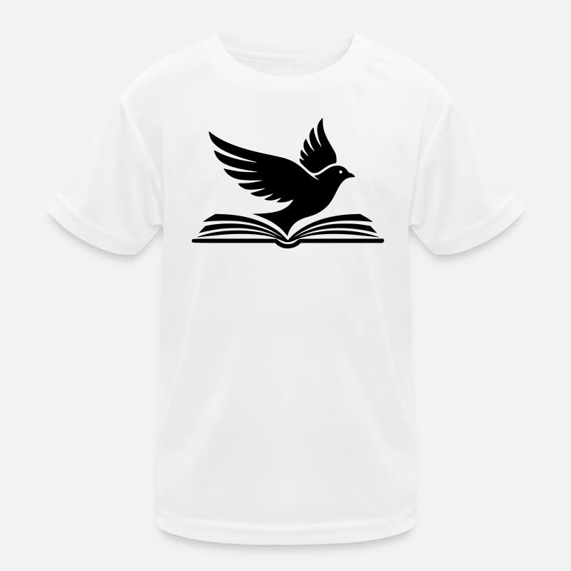  Buch Vogel Silhouette Schwarz Kinder Funktions-T-Shirt