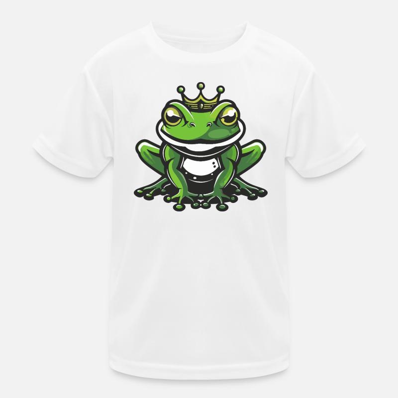 Frosch Kopf Krone Kinder Funktions-T-Shirt