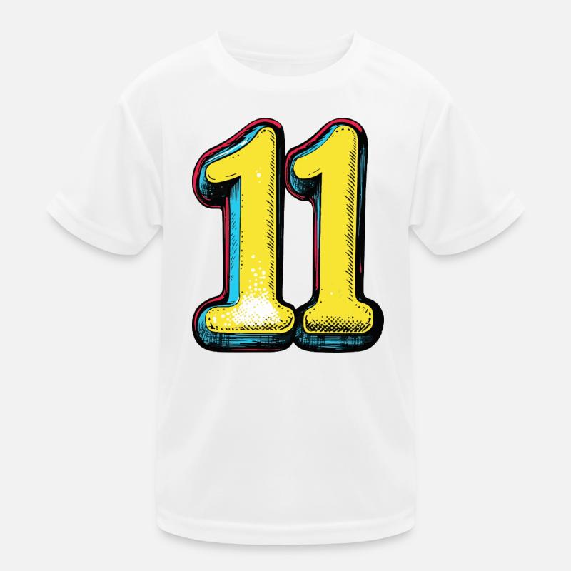 11 Nombre coloré T-shirt sport Enfant