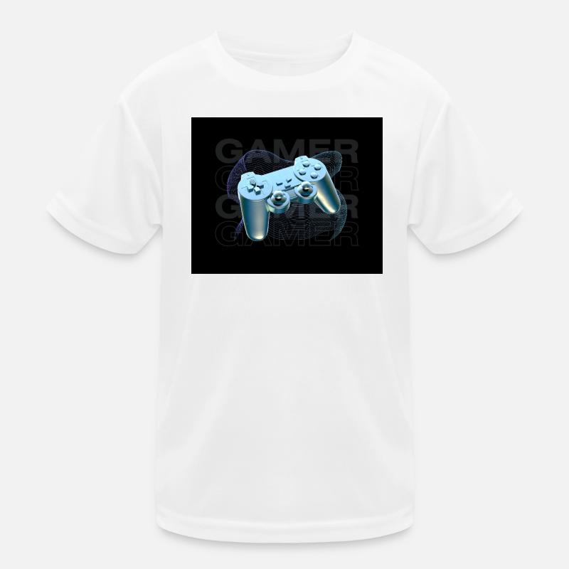 Neonblauer Controller 3D Kinder Funktions-T-Shirt
