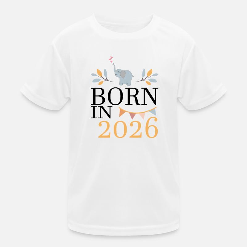 Born in 2026 Baby Elefant bald Mama Geschenk Kinder Funktions-T-Shirt
