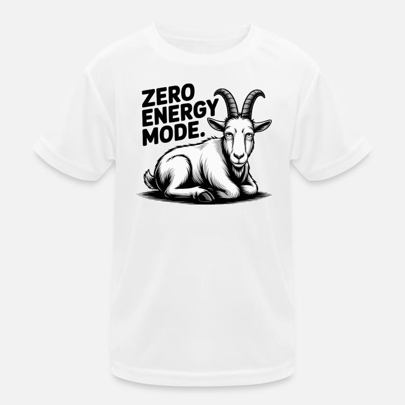 Zero Energy Mode Goat Kids Functional T-Shirt