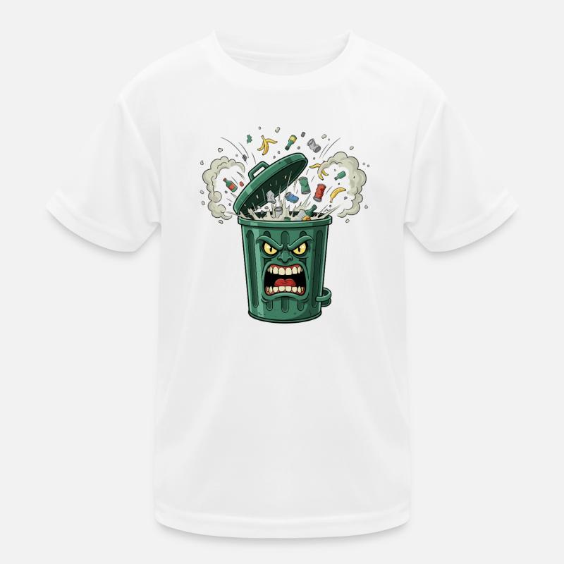 Angry Trash Can Chaos Kids Functional T-Shirt