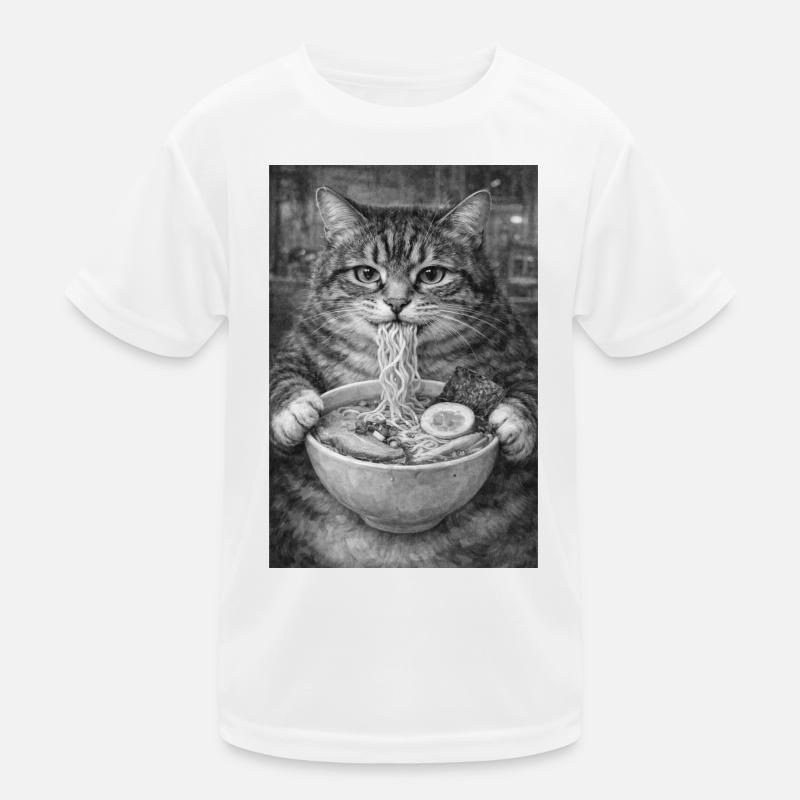 Ramen chat Nuddeln T-shirt sport Enfant