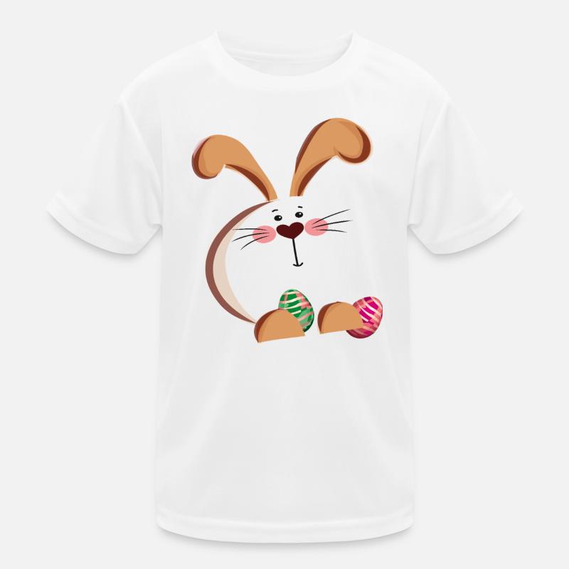 Osterhase und bunte Eier Kinder Funktions-T-Shirt