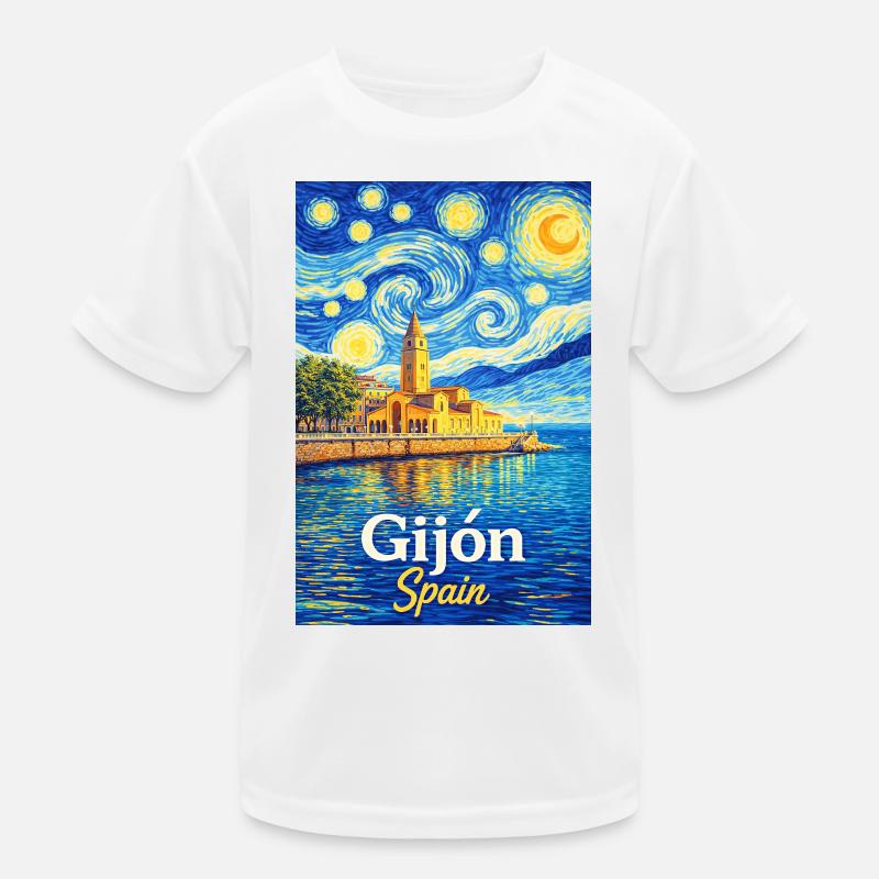 Gijon Spain Kinder Funktions-T-Shirt