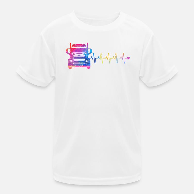 Herzschlag Lkw Kinder Funktions-T-Shirt