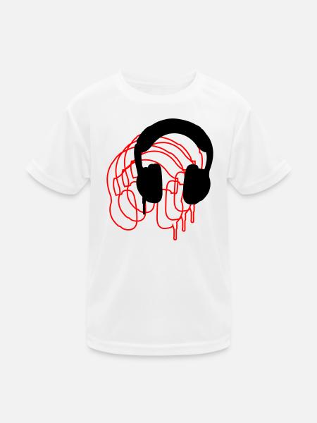 Headphones - Kids Functional T-Shirt - white - Front
