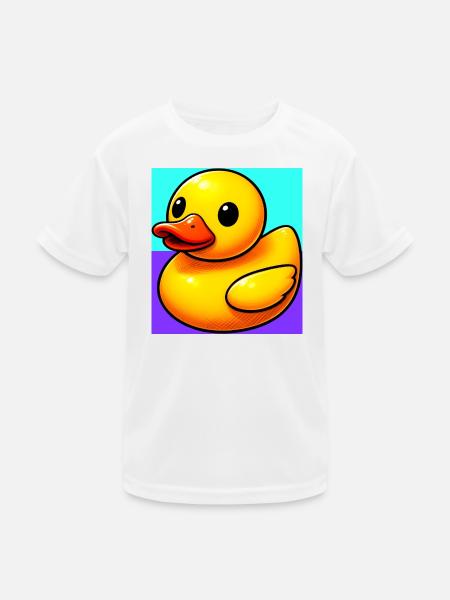 Ente Ente Ente Ente Ente - Kinder Funktions-T-Shirt - Weiß - Vorne