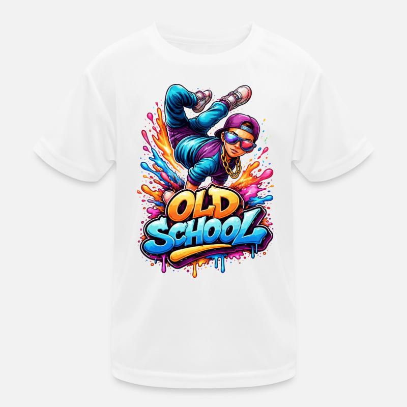 Old School Breakdance Graffiti Kids Functional T-Shirt