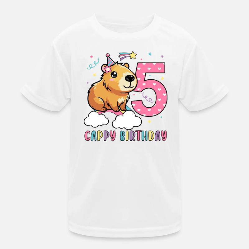 5e anniversaire Cute Capybara Cappy Anniversaire T-shirt sport Enfant