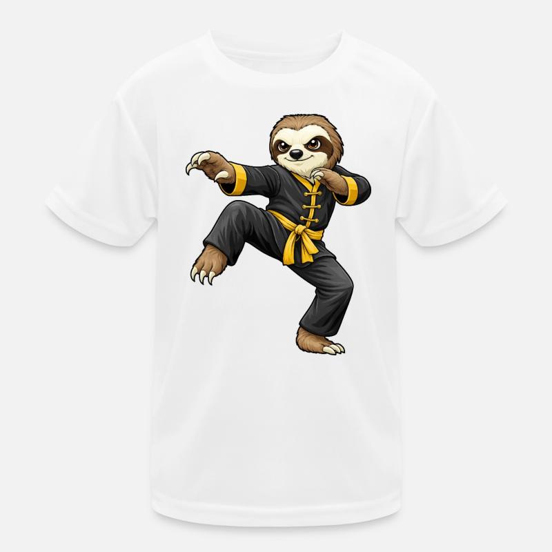 Sloth Martial Arts Kung Fu Chinese Tradition Kids Functional T-Shirt