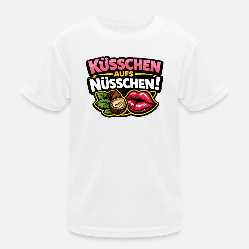 Küsschen aufs Nüsschen – Frecher Kuss Spruch Kinder Funktions-T-Shirt