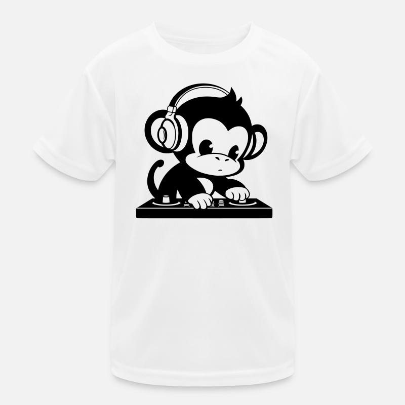 DJ Affe mit Kopfhörern Kinder Funktions-T-Shirt