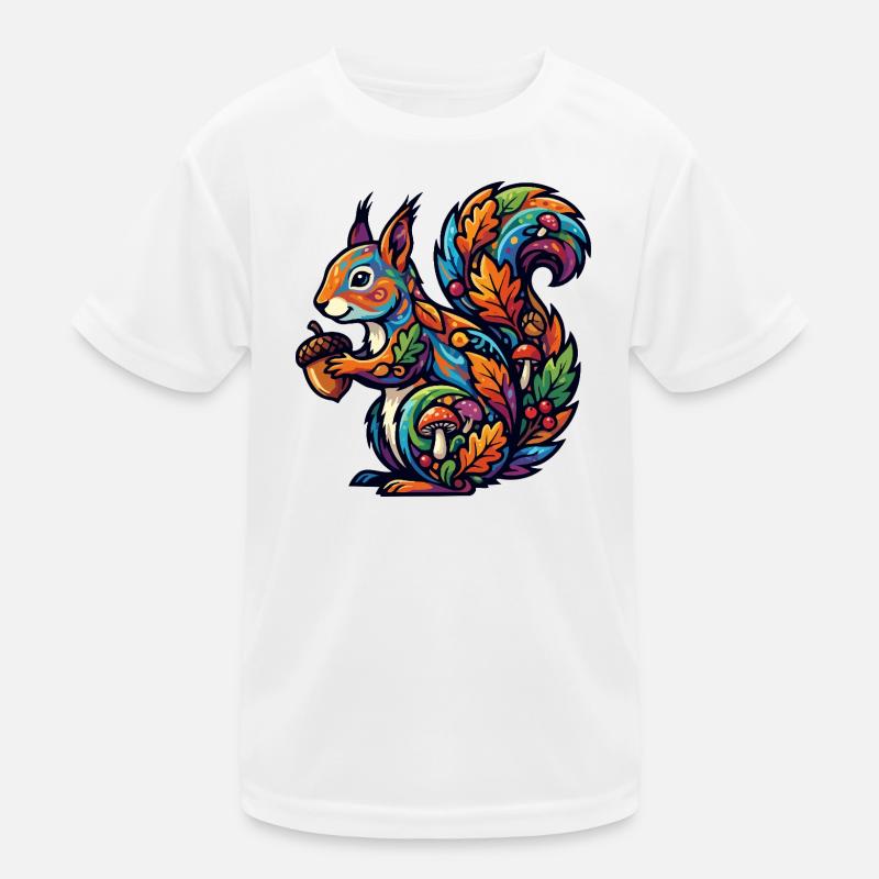 Écureuil coloré d’automne, habitant de la forêt magique T-shirt sport Enfant