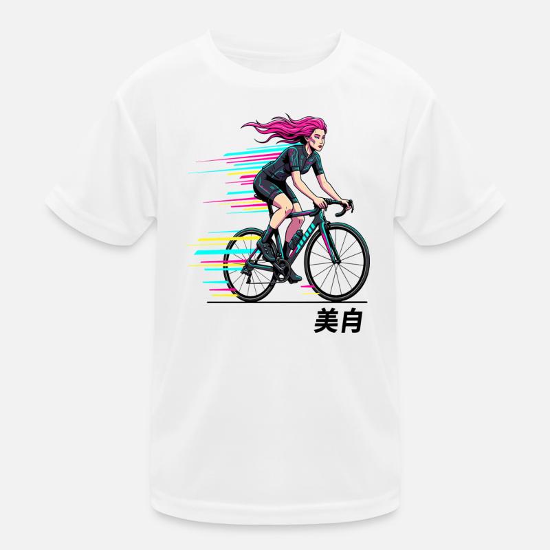 Neon-Sprint-Radfahrer Kinder Funktions-T-Shirt