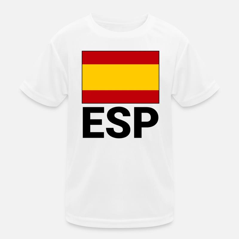 Sporty Spain flag with ESP abbreviation Kids Functional T-Shirt