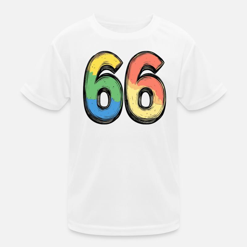 66 Numéro Coloré T-shirt sport Enfant