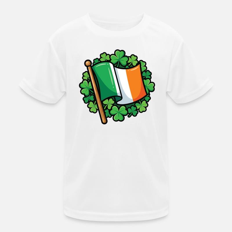 Irische Flagge Clover Pride Kinder Funktions-T-Shirt