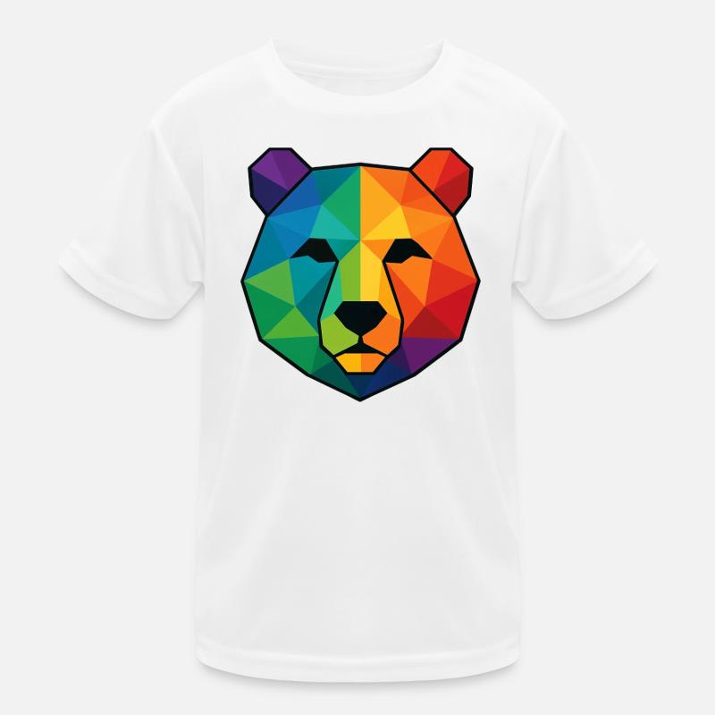 Ours low poly pop art coloré T-shirt sport Enfant