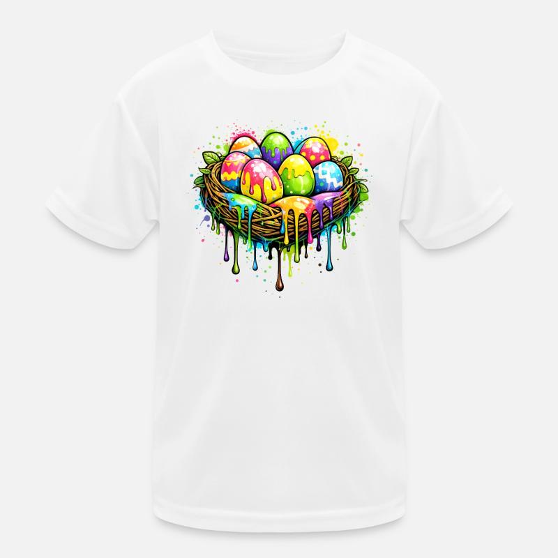 Buntes Osternest im Graffiti Stil  Kinder Funktions-T-Shirt