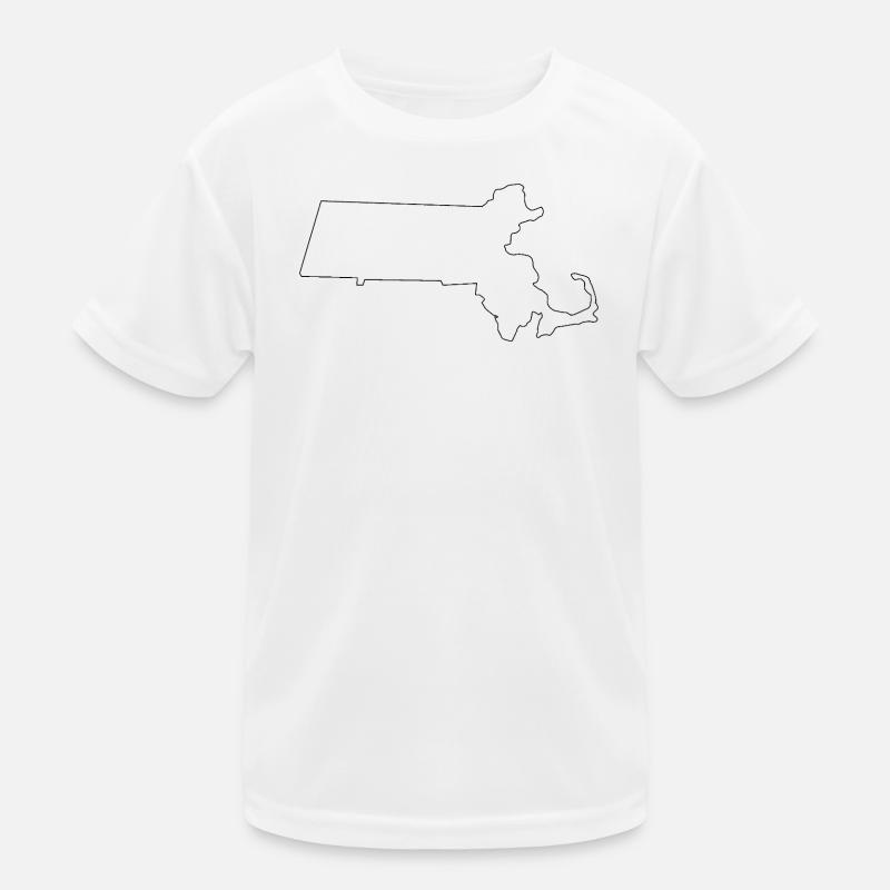 Massachusetts outline map Kids Functional T-Shirt