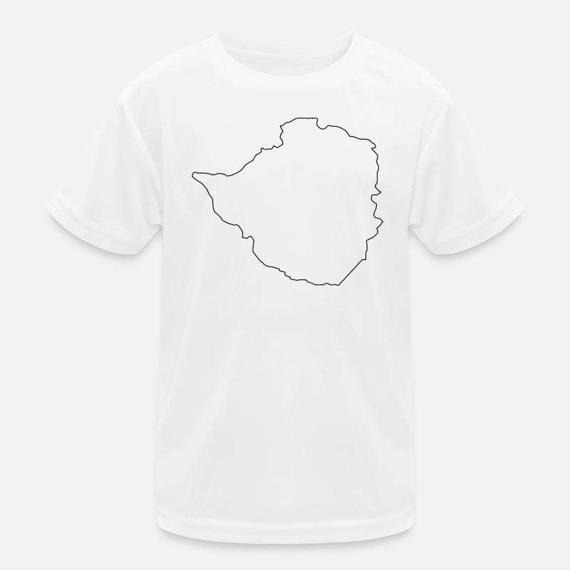 Zimbabwe outline map Kids Functional T-Shirt