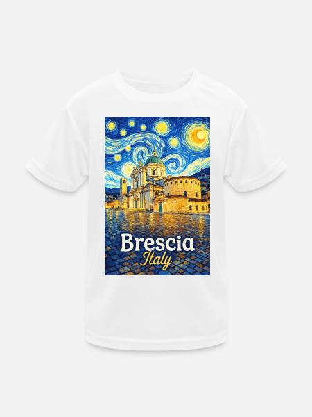 Brescia, Italy - Kids Functional T-Shirt - white - Front