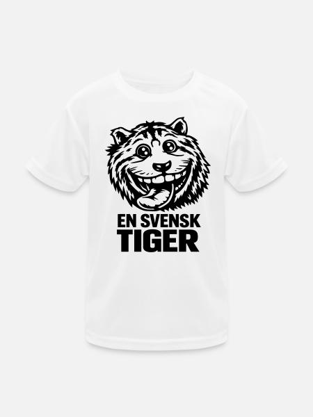 A Swedish tiger - Kids Functional T-Shirt - white