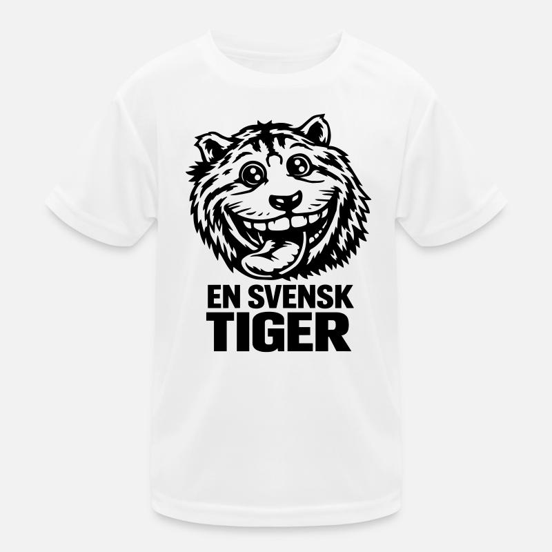 Ein schwedischer Tiger - Kinder Funktions-T-Shirt - Weiß