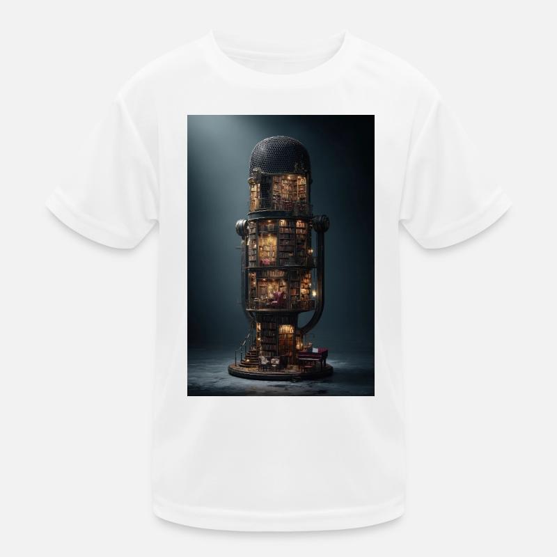 Bibliotheksturm in einer Glaskuppel Kinder Funktions-T-Shirt