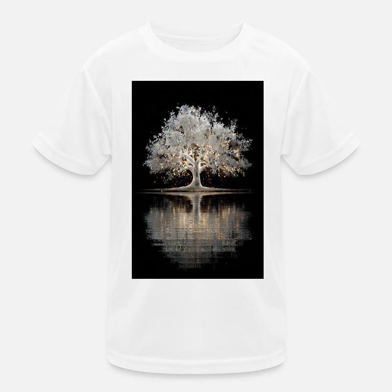 Luminous Silver Tree Glow Kids Functional T-Shirt