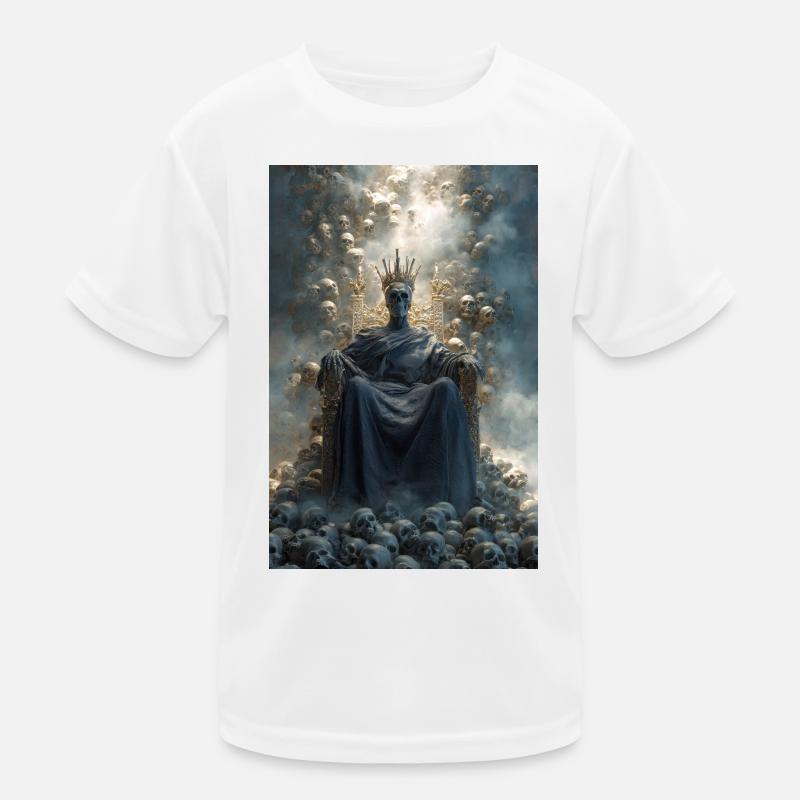 Skull Throne Crowned King Kids Functional T-Shirt