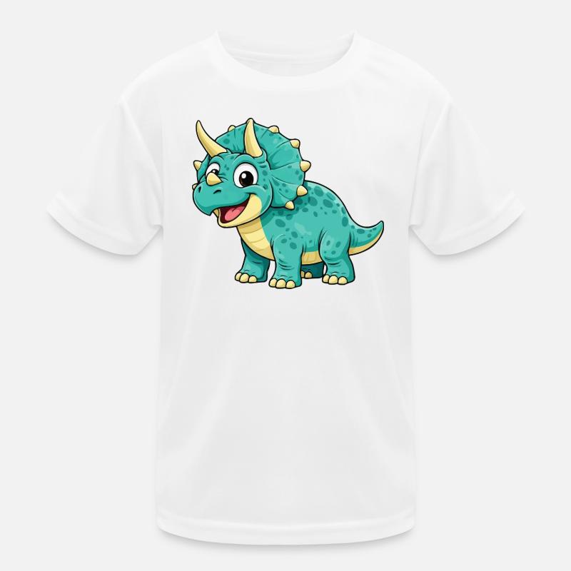 Triceratops Dino Comic Kids Functional T-Shirt