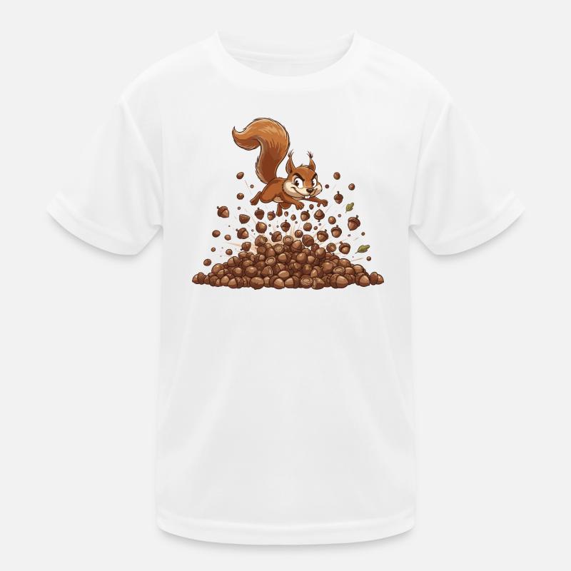 Eichhörnchen Nusssturm Kinder Funktions-T-Shirt