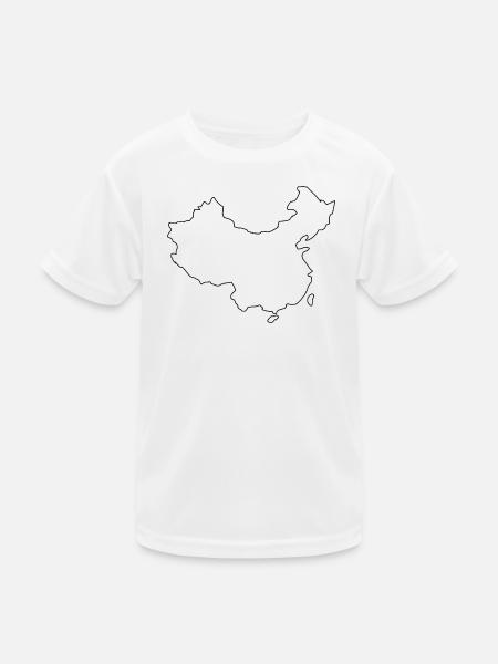 China map - Kids Functional T-Shirt - white - Front